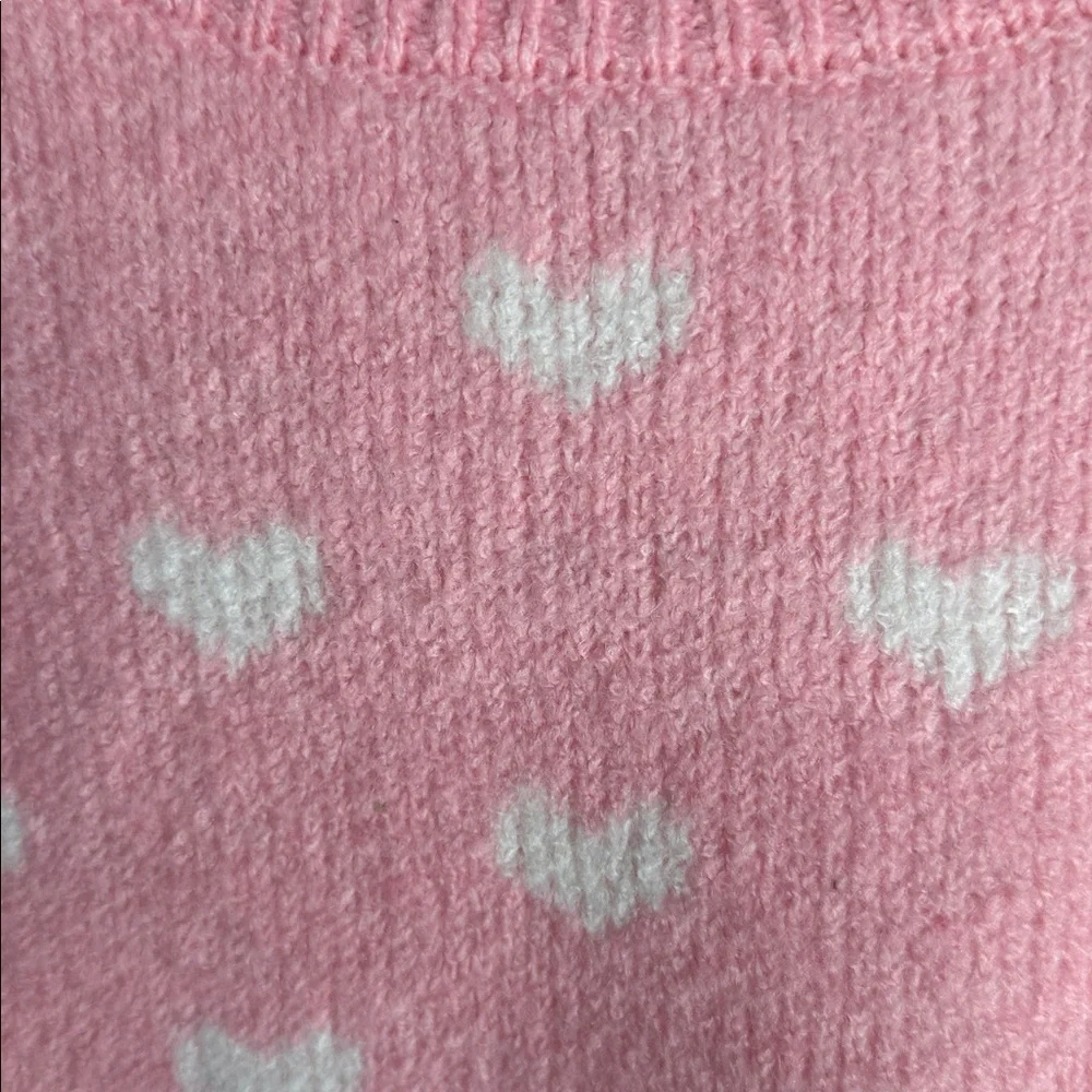 CeCe Pink and White Heart Sweater size xl nwt - Picture 2 of 7
